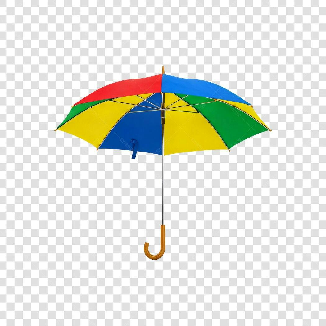 Foto Recortada Guarda-chuva Colorido Aberto PNG Fundo Transparente