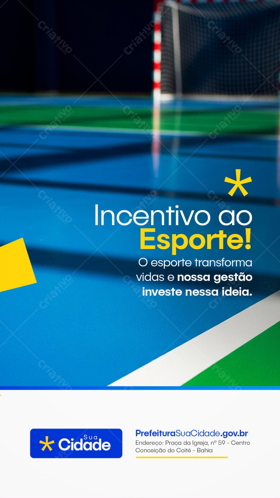 Post Instagram Incentivo ao Esporte Prefeitura PSD Editável