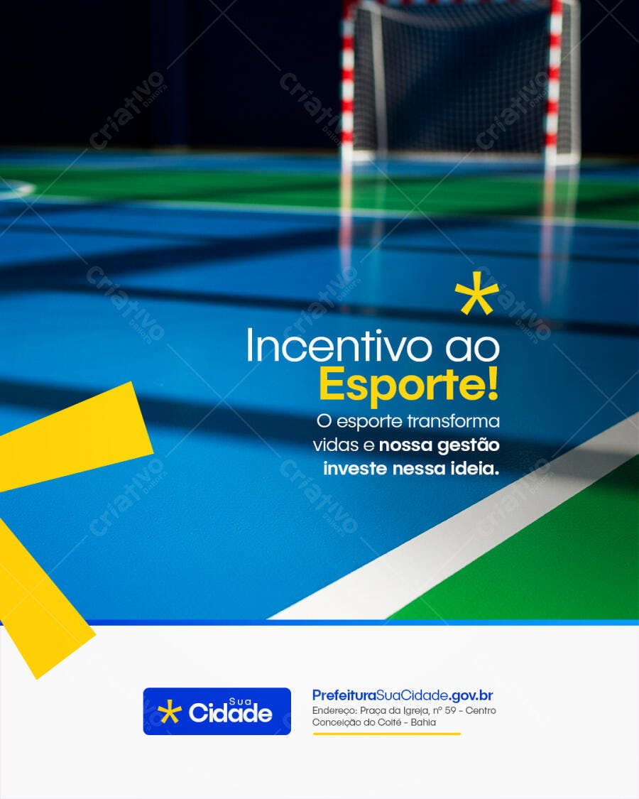 Post Mídias Sociais Incentivo ao Esporte PSD Editável