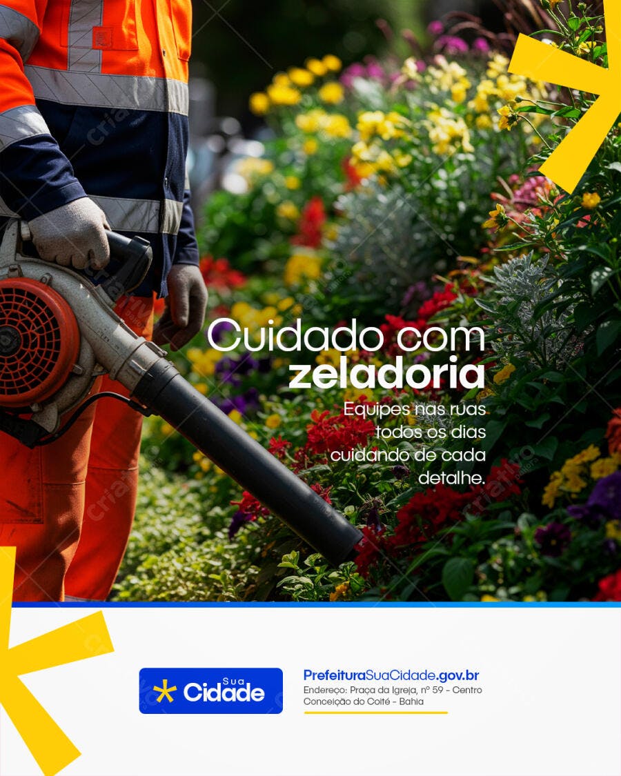Post Instagram Zeladoria Urbana Prefeitura PSD Editável