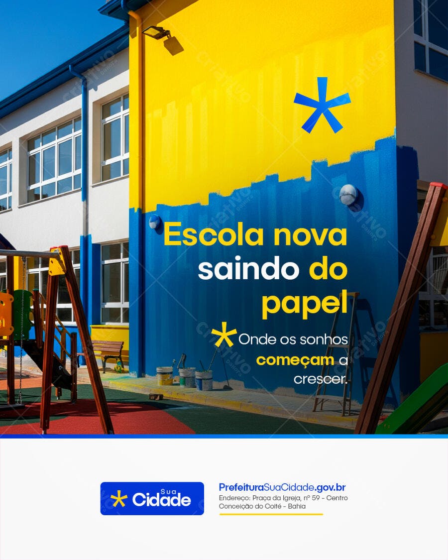 Post Social Media Educação Escola Nova PSD Editável