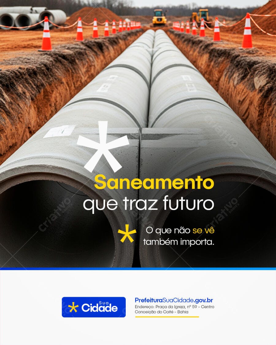 Banner Saneamento Básico Prefeitura PSD Editável