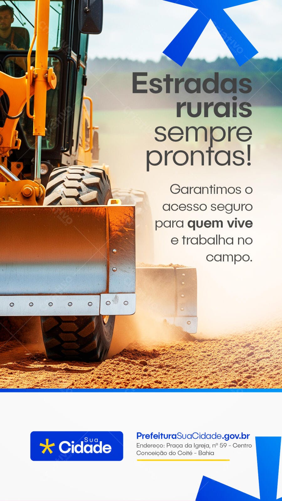 Post Social Media Estradas Rurais Prefeitura PSD Editável