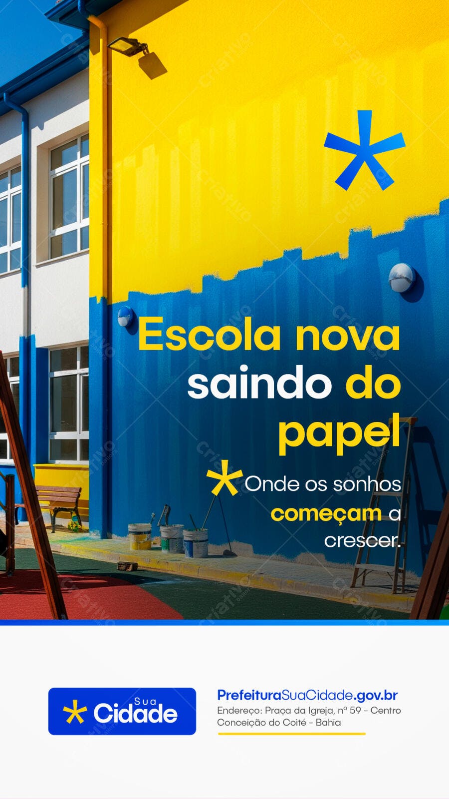 Post Instagram Educação Prefeitura Escola Nova PSD Editável