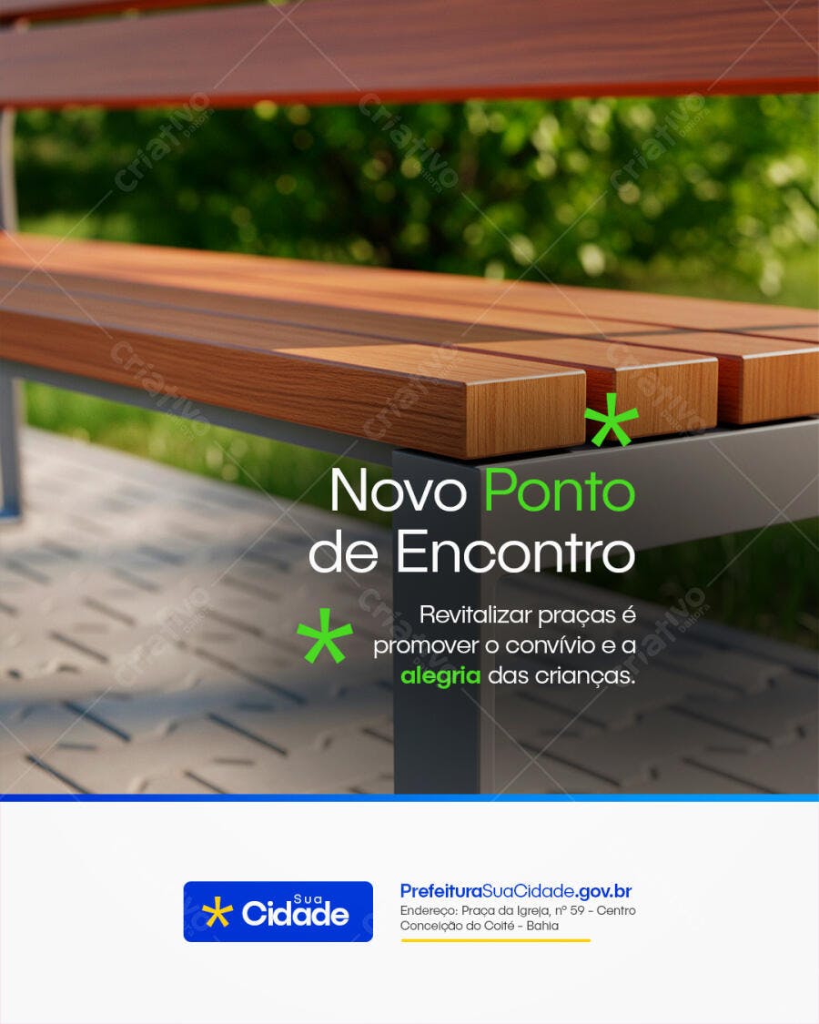 Post Instagram Prefeitura Revitalização Praças PSD Editável