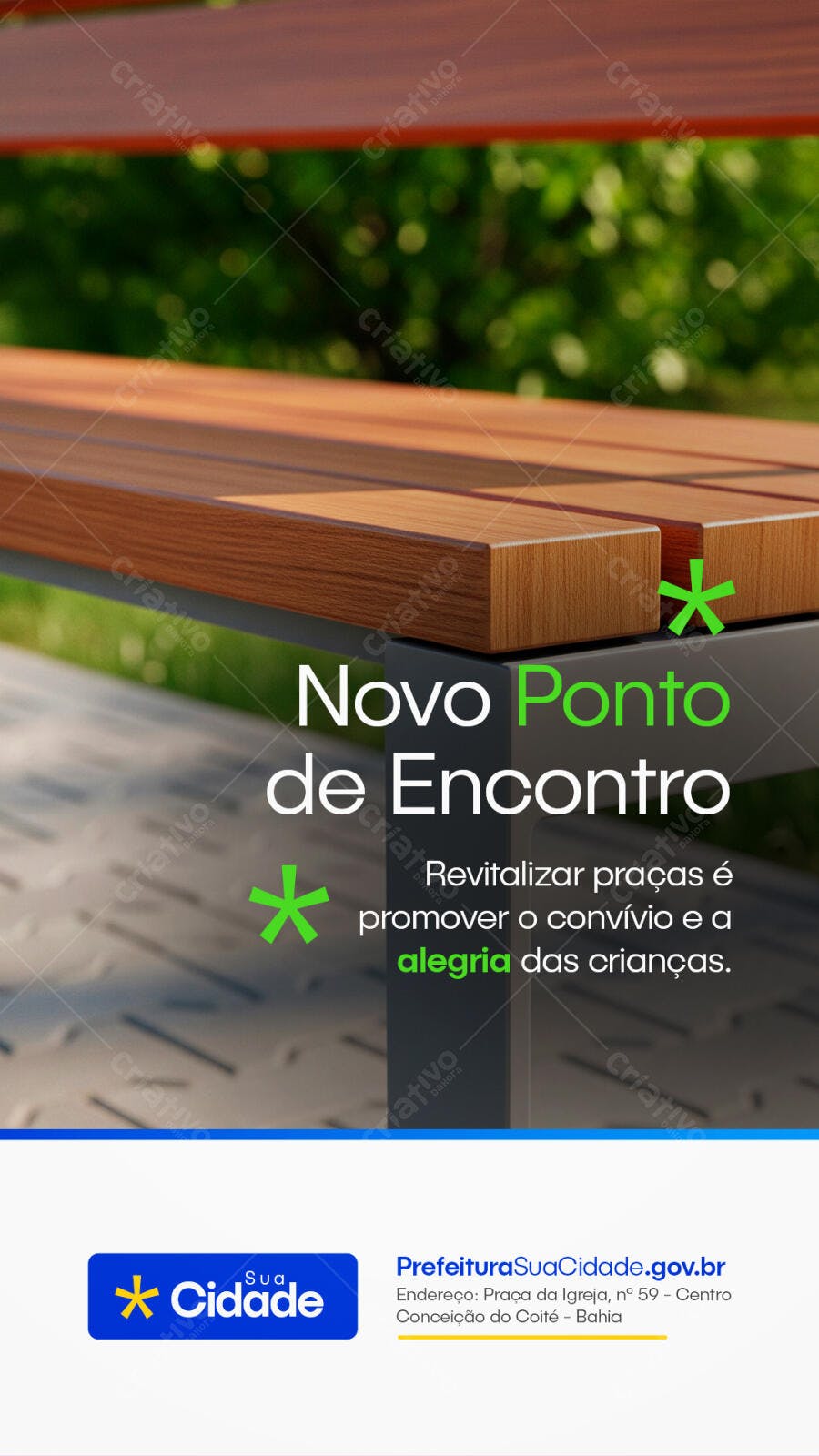 Post Instagram Revitalização Praça Prefeitura PSD Editável