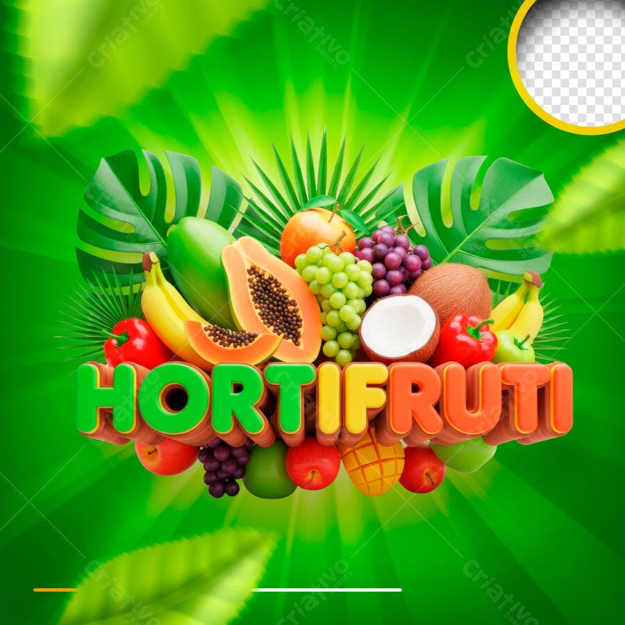Post Hortifruti Frutas Legumes Verdes PSD Editável
