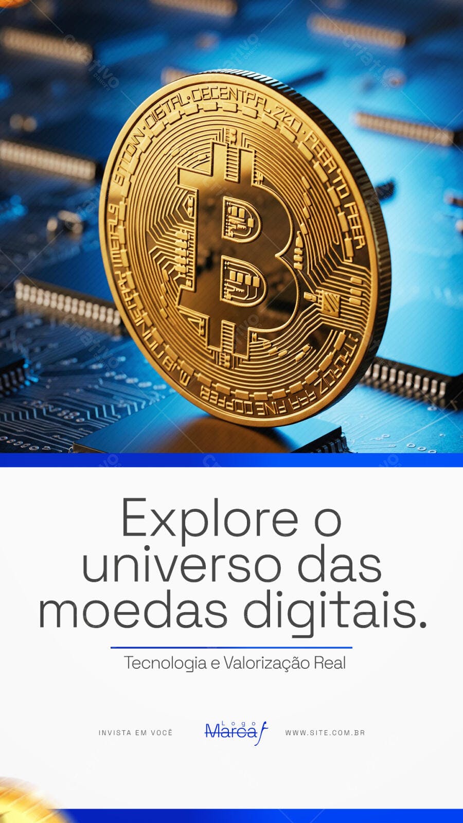 Story Instagram Bitcoin Criptomoedas PSD Editável