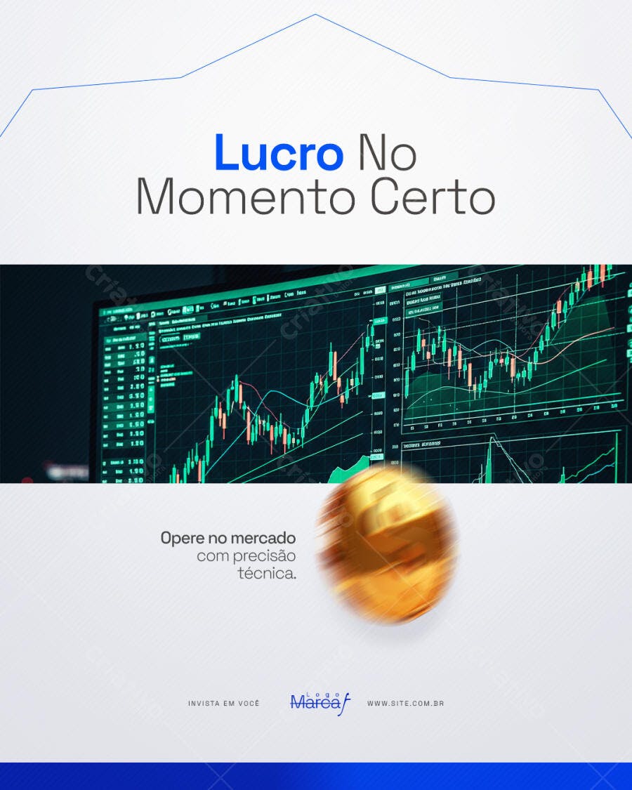 Post Instagram Mercado Financeiro Investimento PSD Editável
