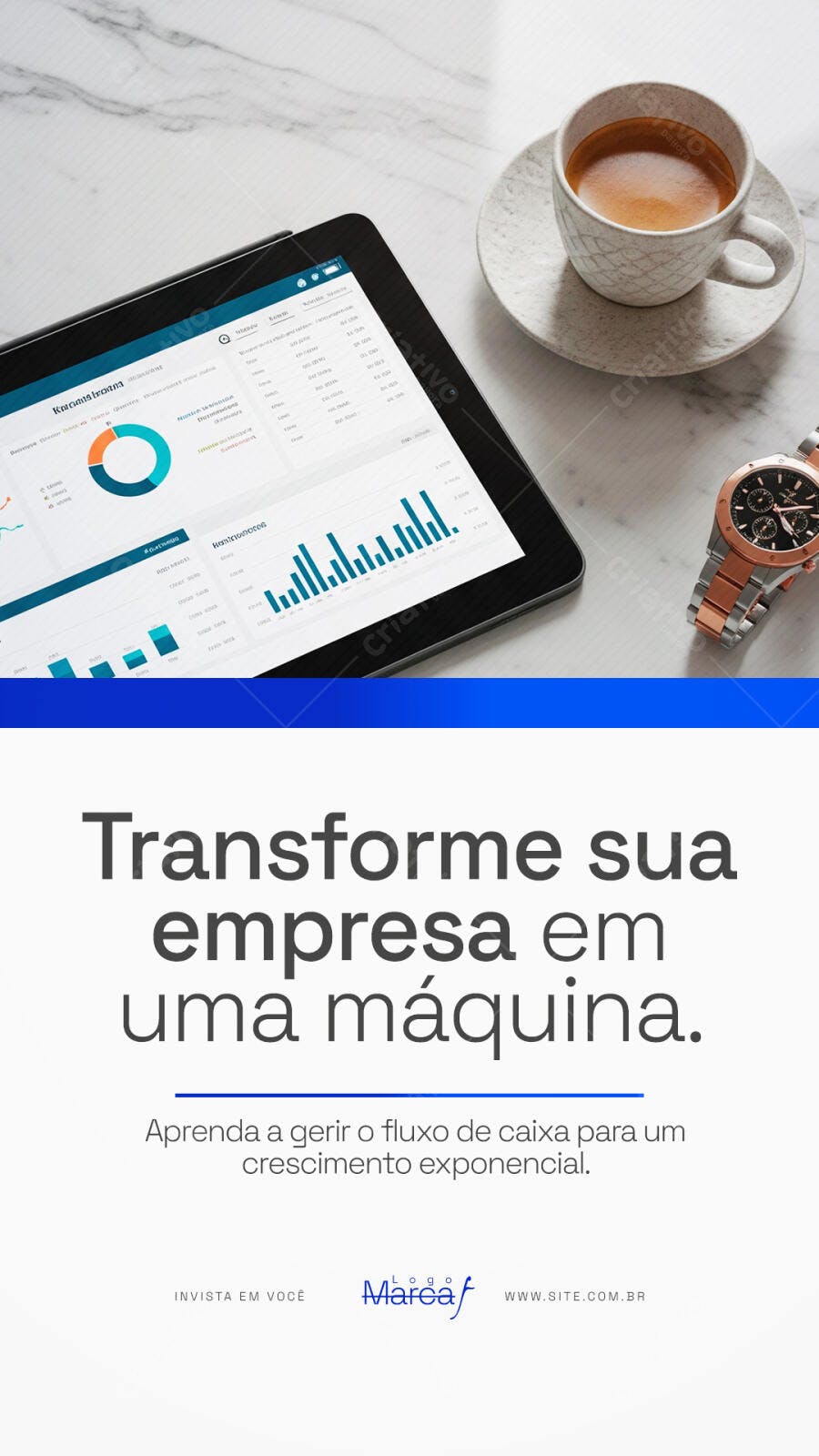 Post Instagram Negócios Gestão Financeira PSD Editável