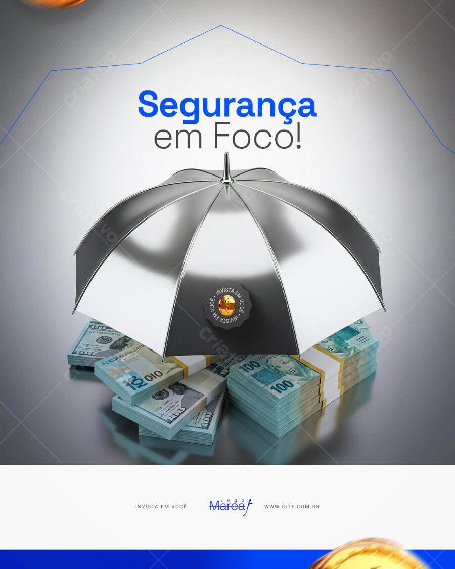 Post Instagram Finanças Segurança Investimento PSD Editável