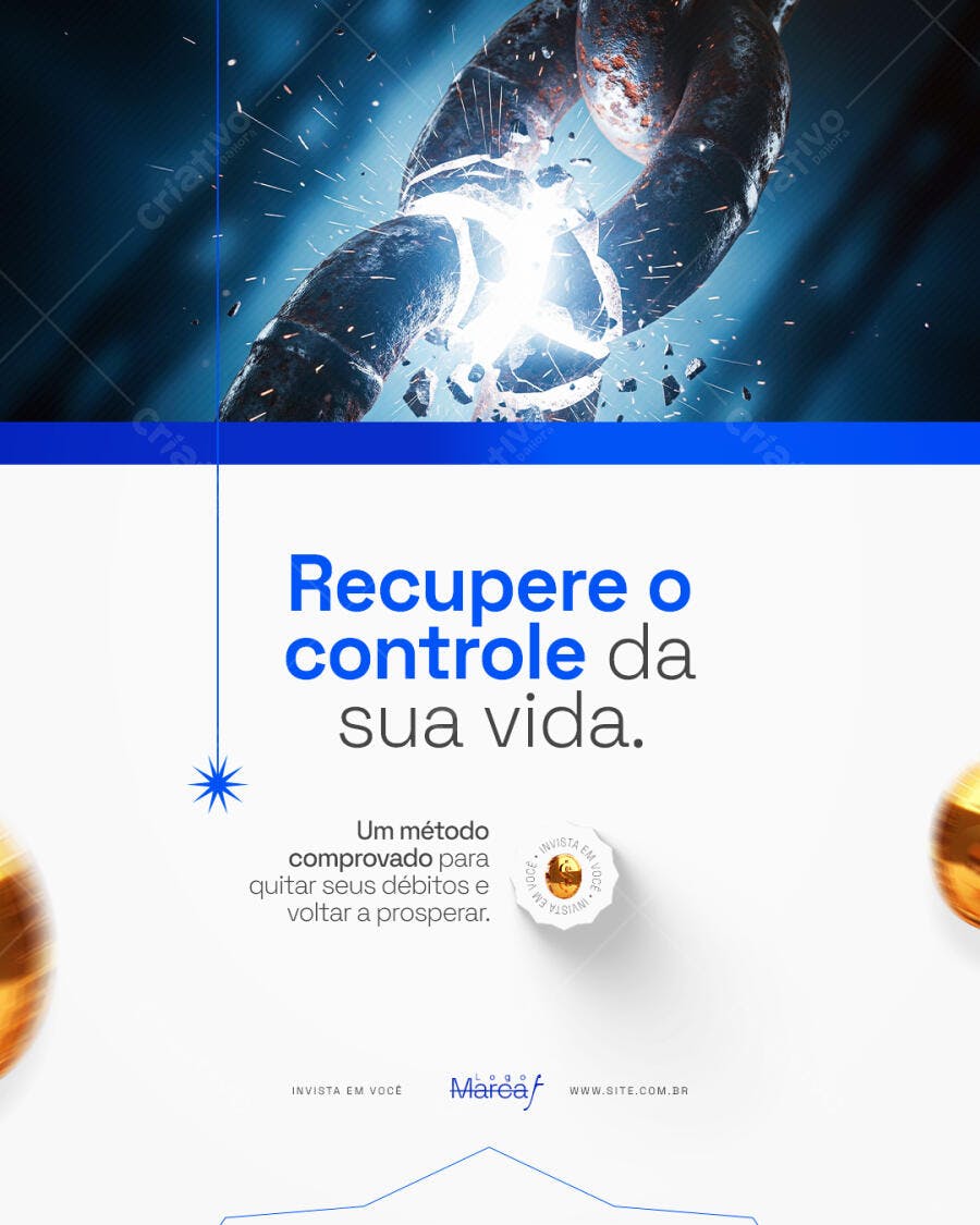 Post Instagram Finanças Quebra Corrente PSD Editável