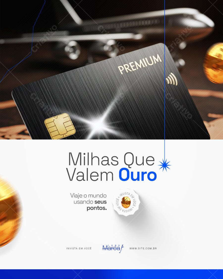 Banner Milhas Aéreas Cartão Premium PSD Editável