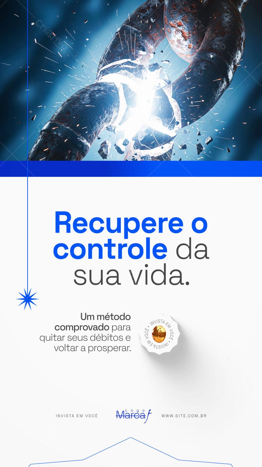 Story Instagram Finanças Quebra de Correntes PSD Editável