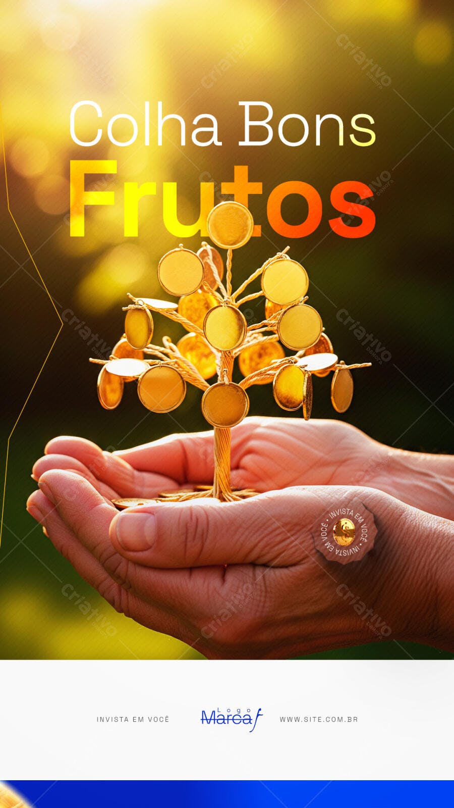 Post Instagram Colha Bons Frutos Finanças PSD Editável