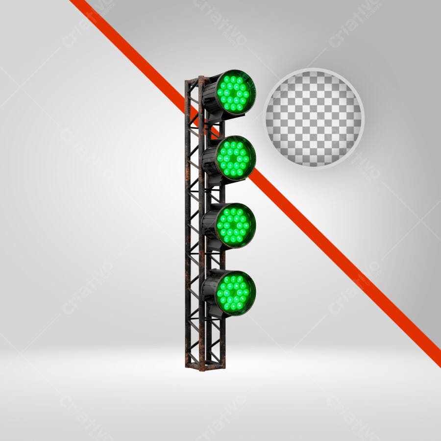 Elemento 3D Refletor Iluminação Palco Eventos PNG Fundo Transparente