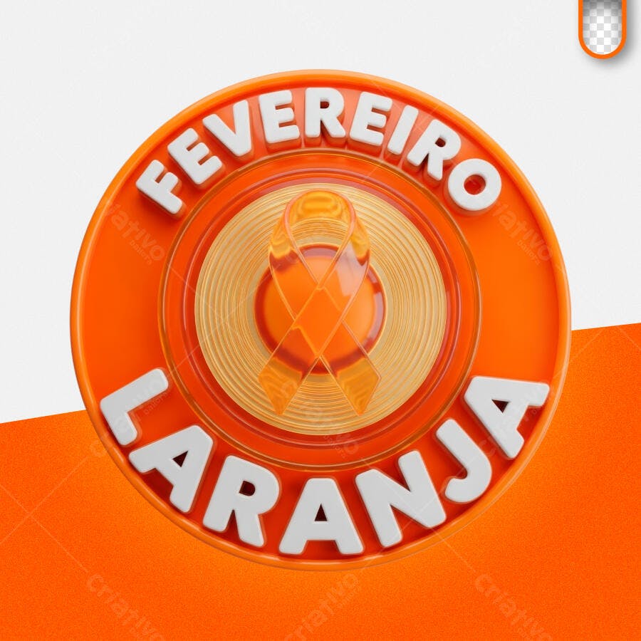 Fevereiro Laranja Campanha Conscientização PSD Editável