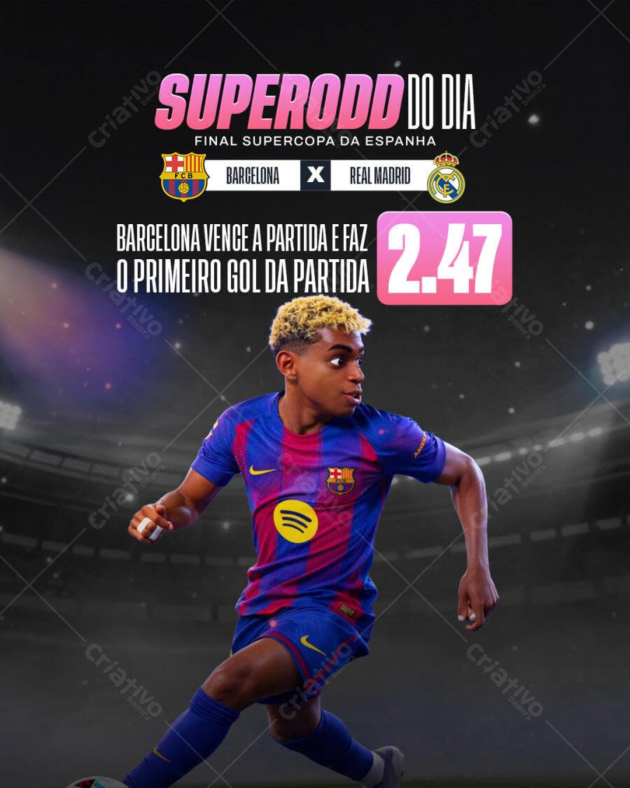 Post Instagram Supercopa da Espanha Futebol PSD Editável