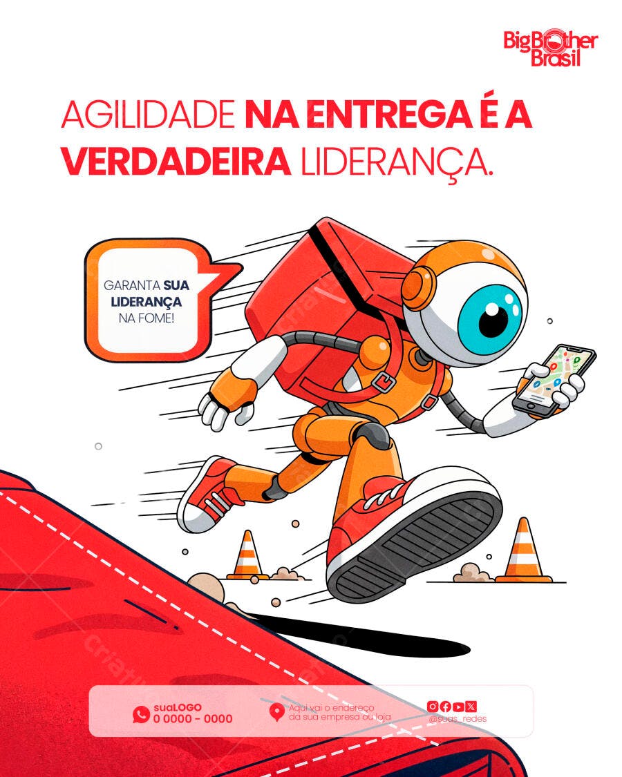 Post Instagram Delivery Robô Agilidade PSD Editável