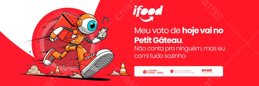 Banner Ifood Delivery Comida PSD Editável