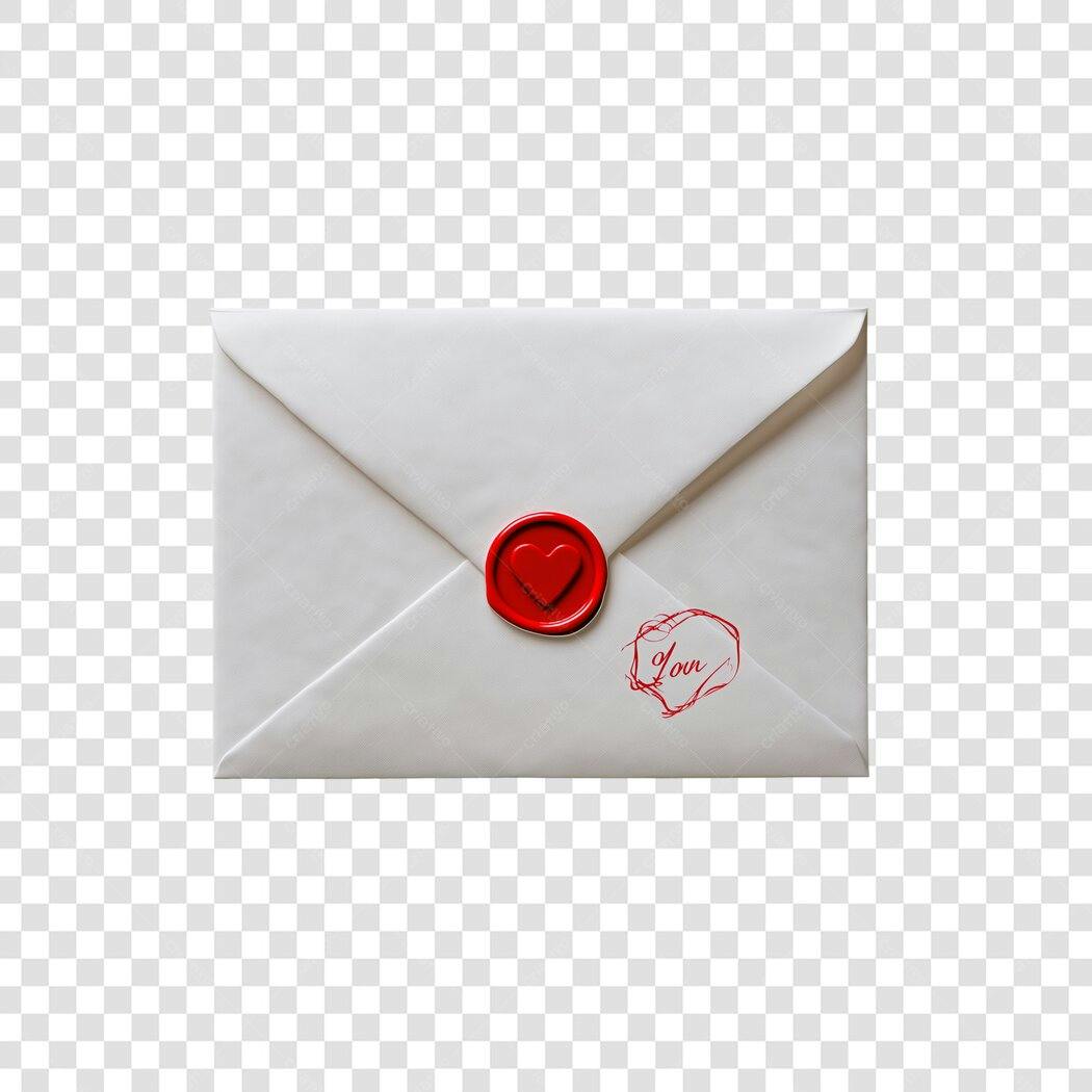 Foto Recortada Envelope Carta Amor Selo Cera PNG Fundo Transparente