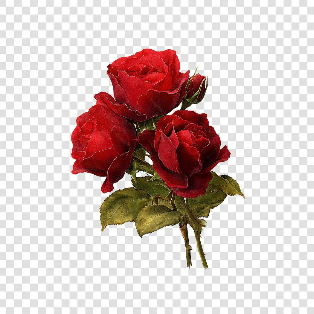 Foto Recortada Buquê Rosas Vermelhas PNG Fundo Transparente