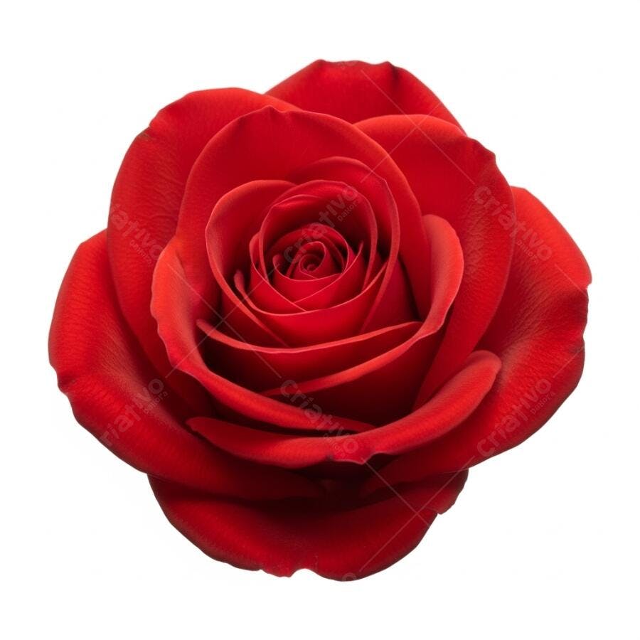 Foto Rosa Vermelha Botão Aberto Fundo Branco Isolado