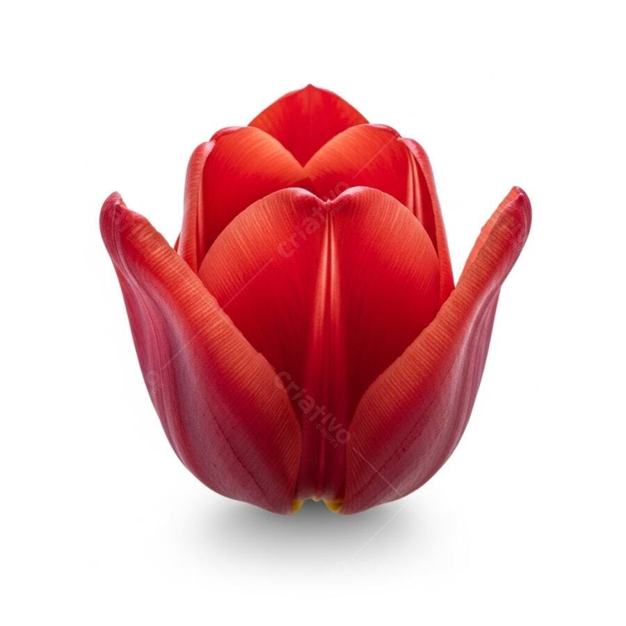 Foto Tulipa Vermelha Botão Fechado Fundo Branco Isolado