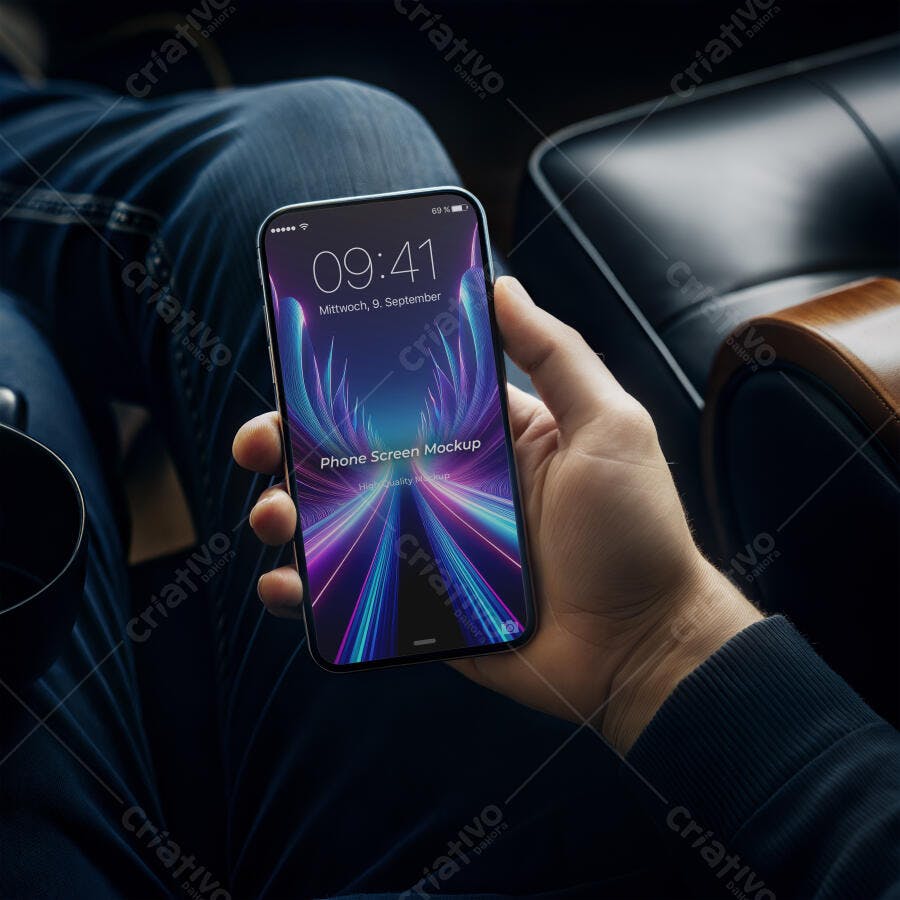 Mockup Celular Mãos Segurando Tela Vertical Editável