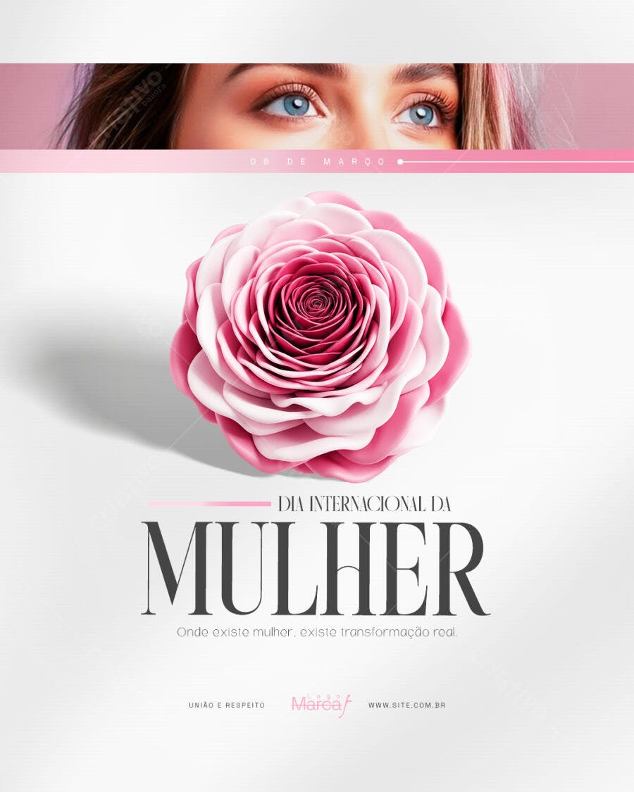 Post Instagram Dia Internacional da Mulher PSD Editável