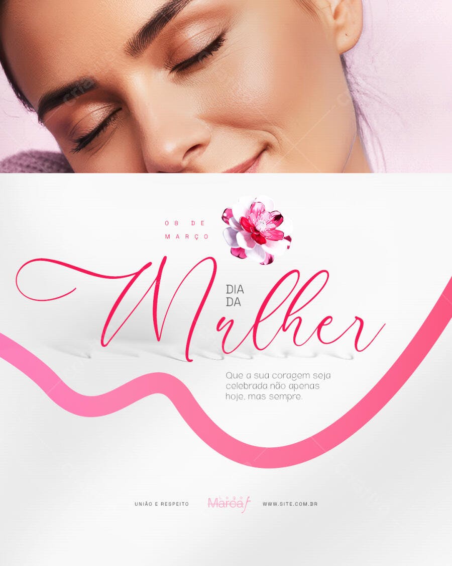 Post Instagram Dia da Mulher 8 de Março PSD Editável