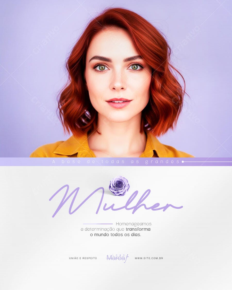 Post Instagram Dia da Mulher 8 de Março PSD Editável