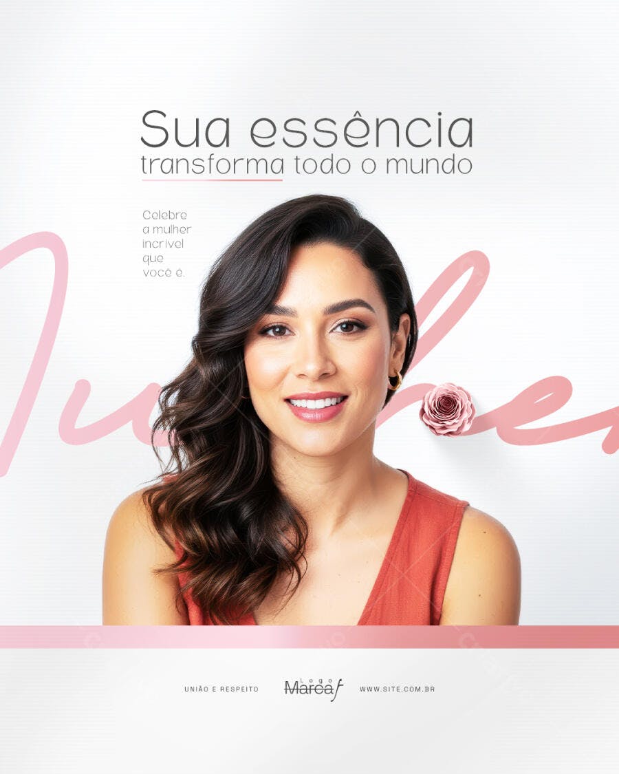 Post Instagram Dia da Mulher 8 de Março Beleza PSD Editável