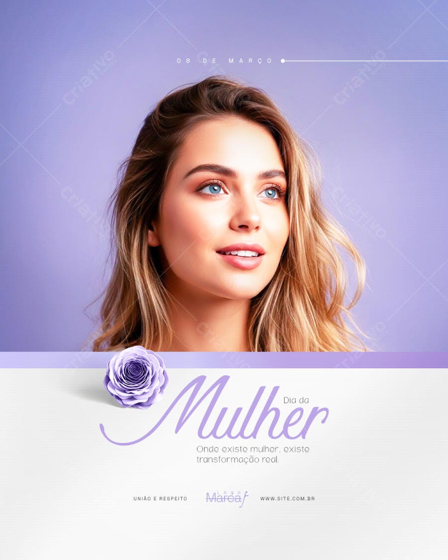 Post Instagram Dia da Mulher 8 de Março PSD Editável