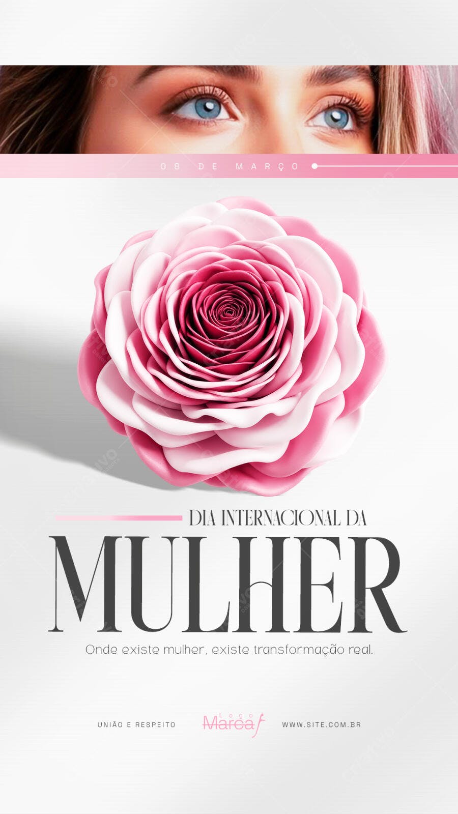 Story Dia Internacional da Mulher 8 de Março PSD Editável
