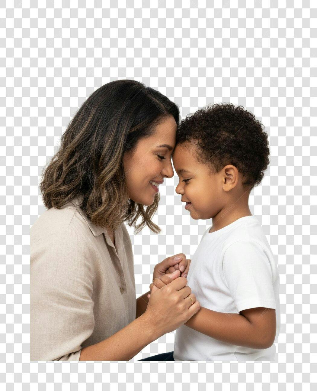 Foto Recortada Mãe e Filho Dia das Mães Maio PNG Fundo Transparente