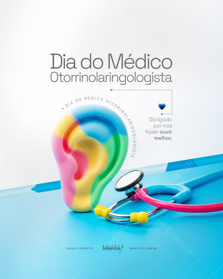 Post Dia do Médico Otorrinolaringologista PSD Editável
