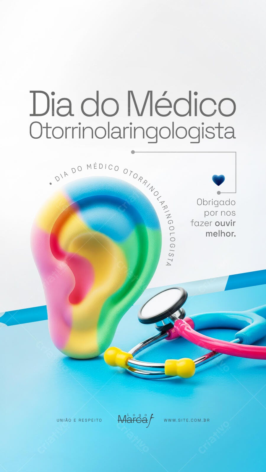 Post Dia do Médico Otorrinolaringologista PSD Editável