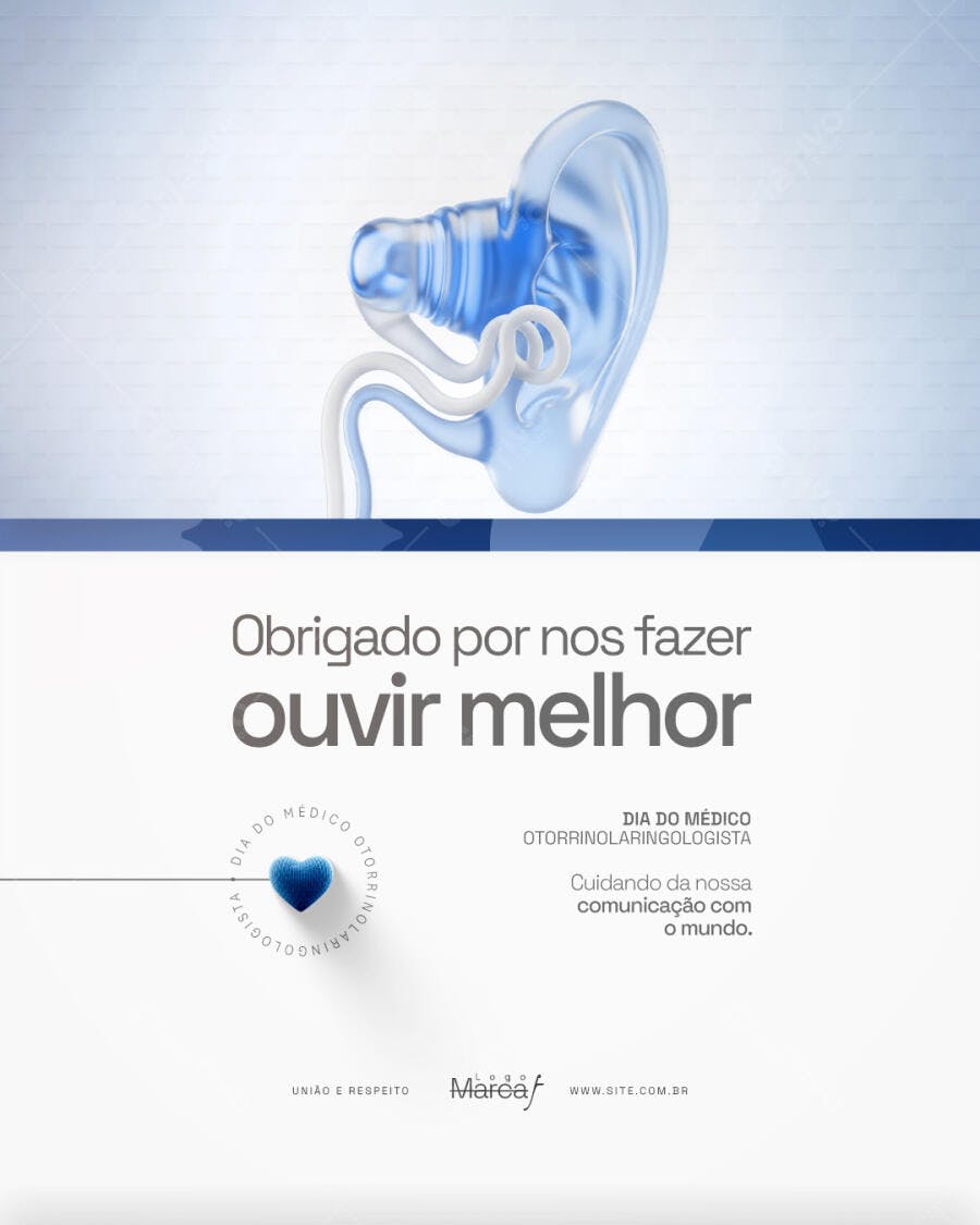 Post Dia do Médico Otorrinolaringologista PSD Editável