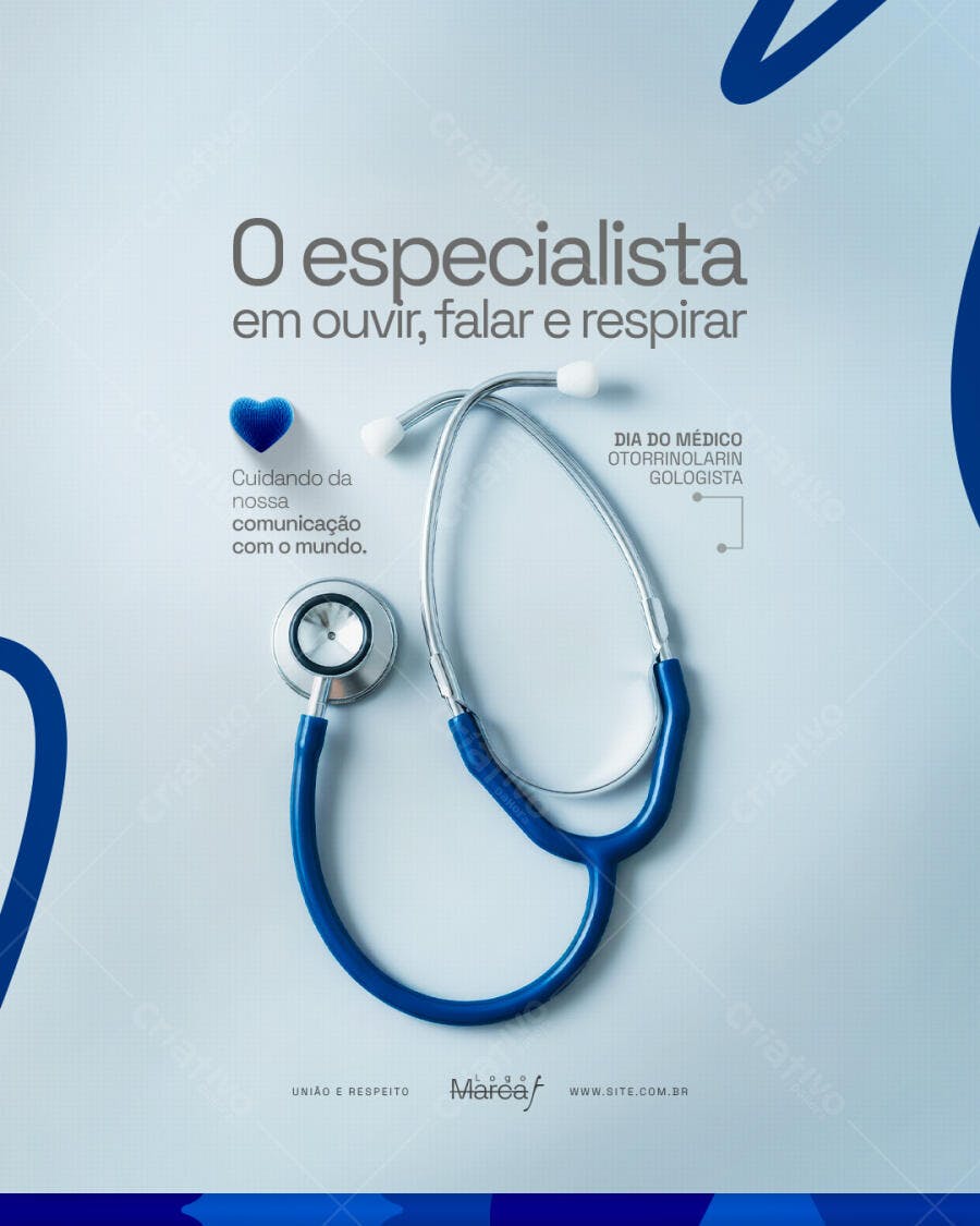 Post Dia do Médico Otorrinolaringologista PSD Editável