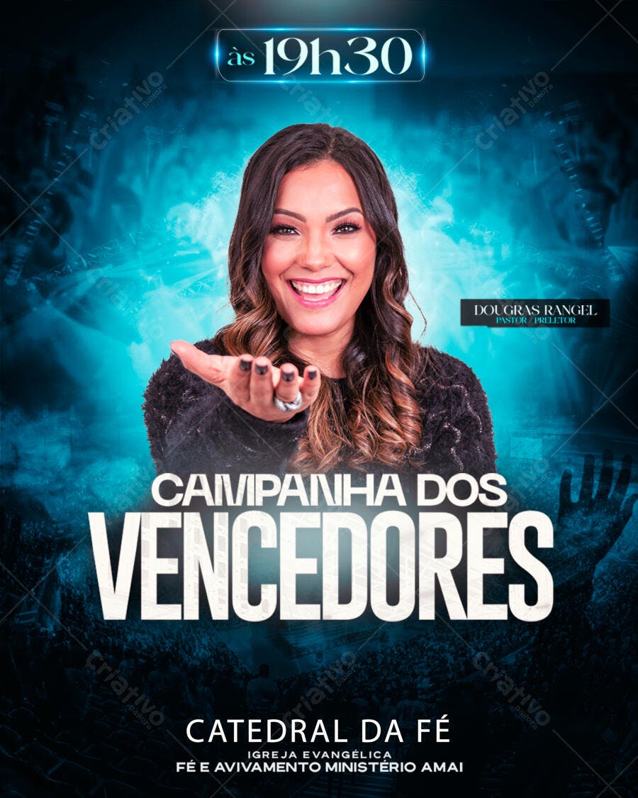 Flyer Campanha Vencedores Igreja Evangélica PSD Editável