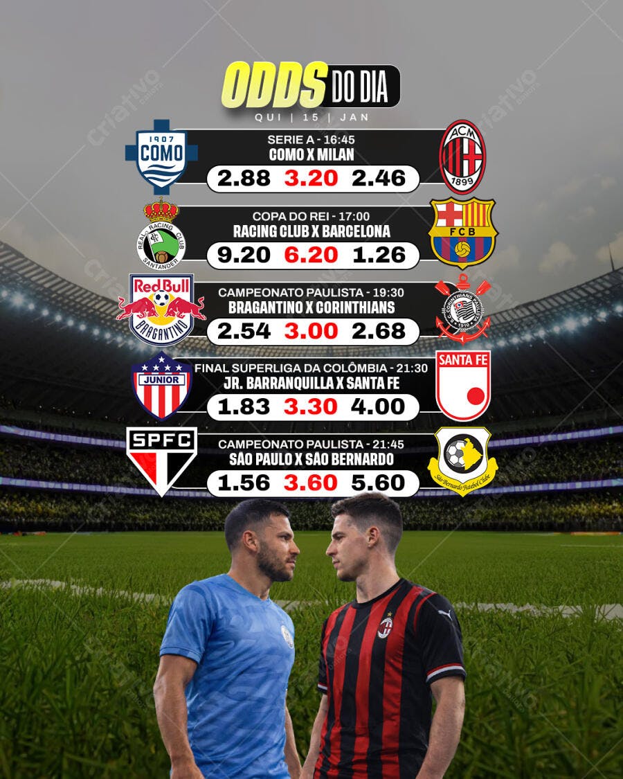 Post Instagram Odds do Dia Apostas Esportivas PSD Editável