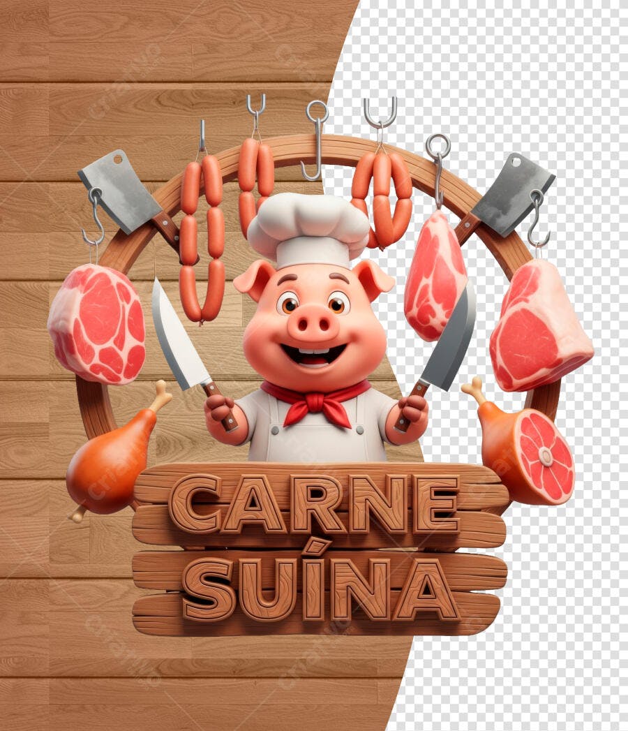 Banner Carne Suína Açougue Churrascaria PSD Editável