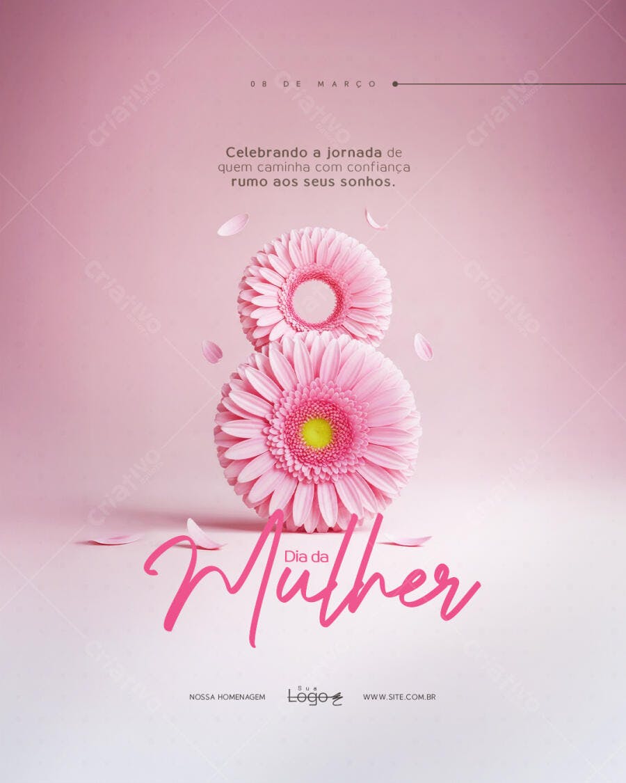 Post Instagram Dia da Mulher 8 de Março PSD Editável