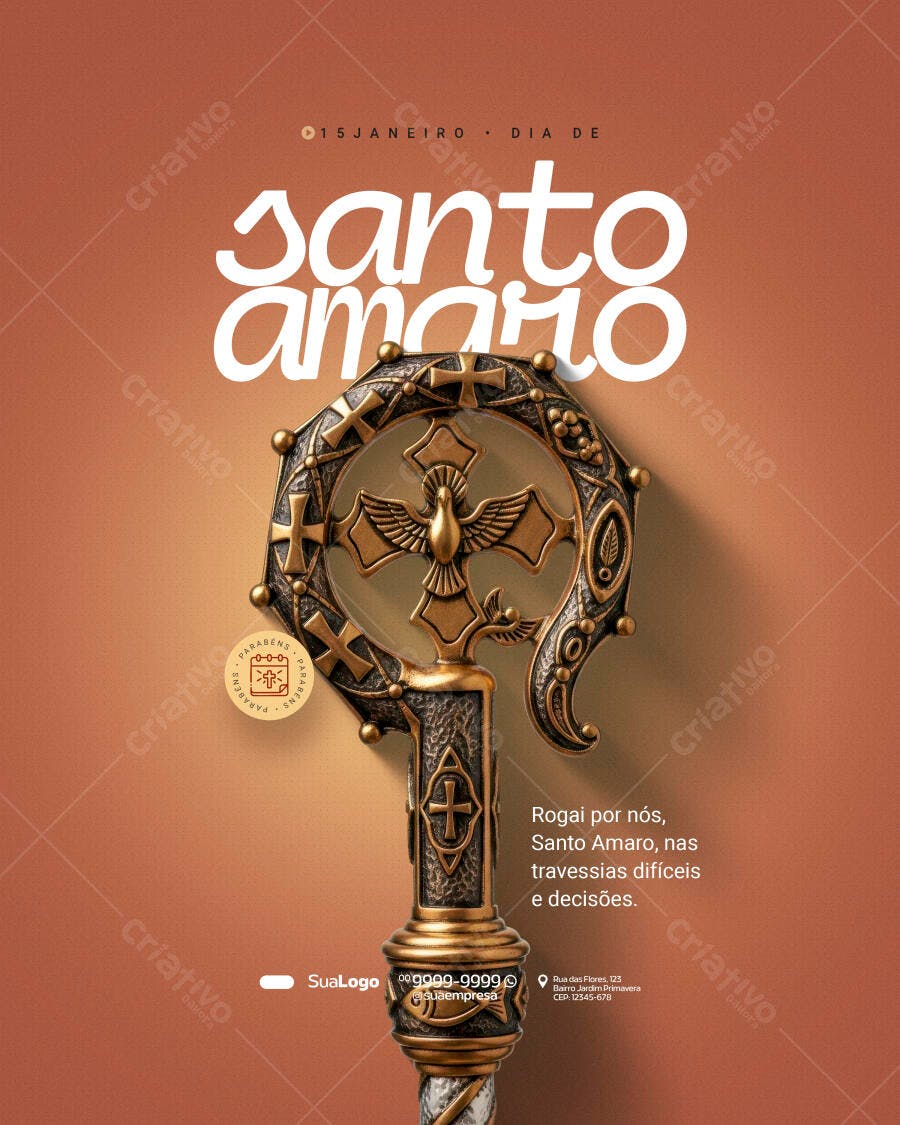 Post Dia de Santo Amaro Religioso PSD Editável
