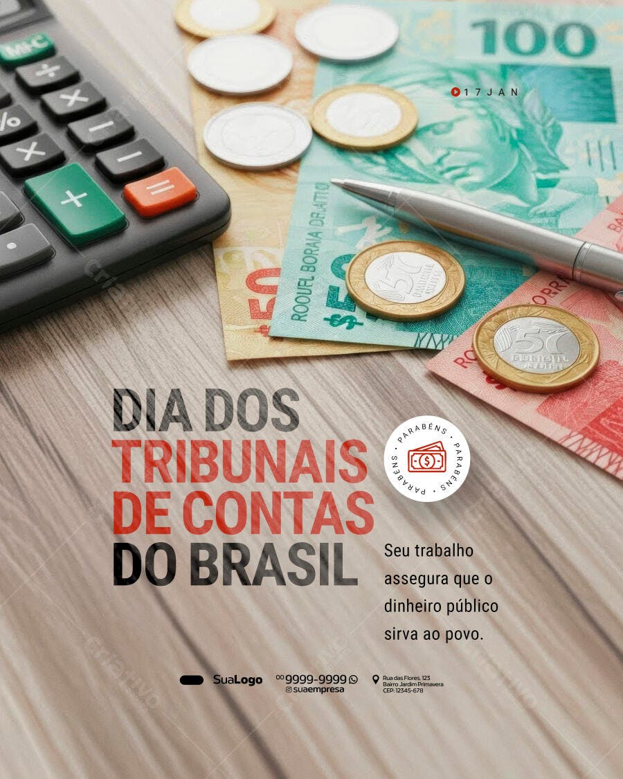 Post Dia dos Tribunais de Contas do Brasil PSD Editável