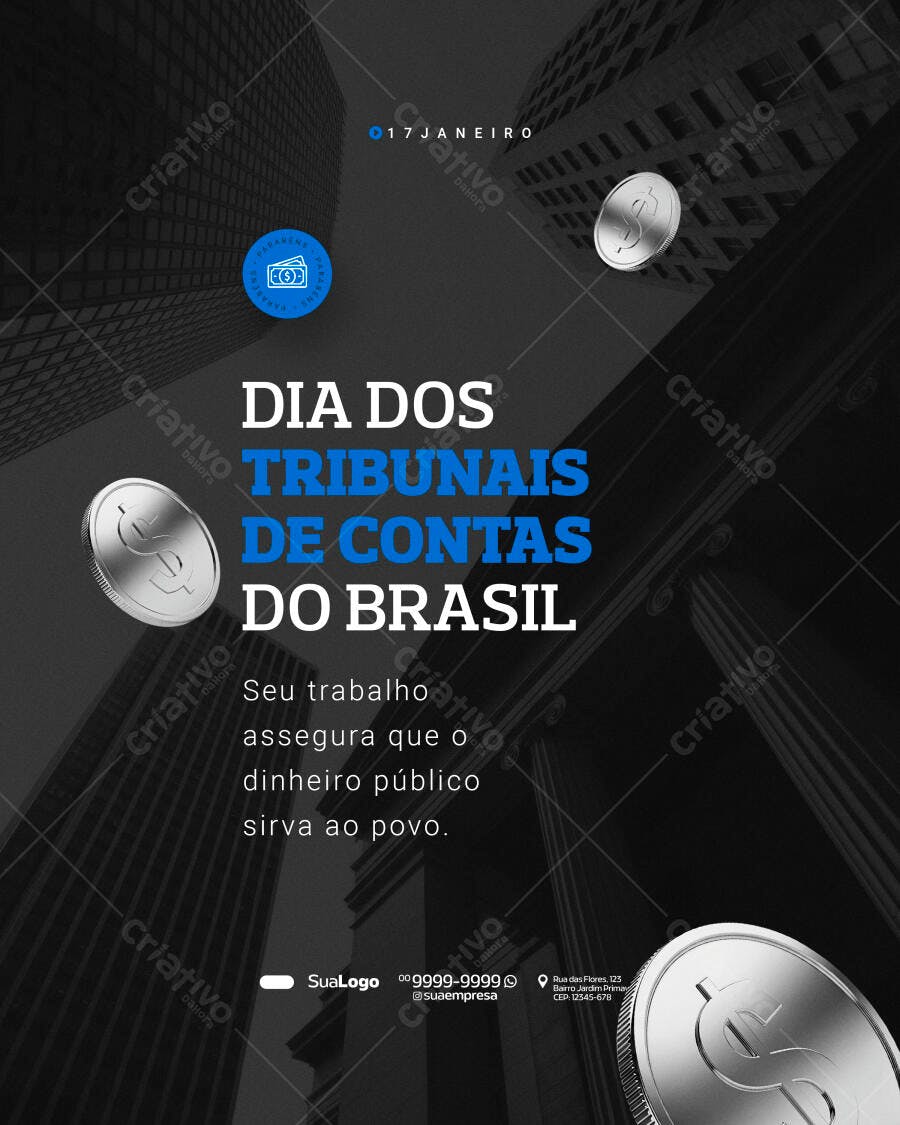 Post Dia dos Tribunais de Contas do Brasil PSD Editável