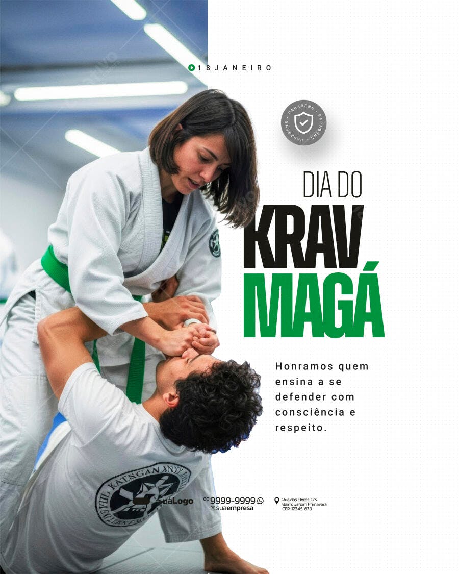 Post Dia do Krav Magá Academia Luta PSD Editável