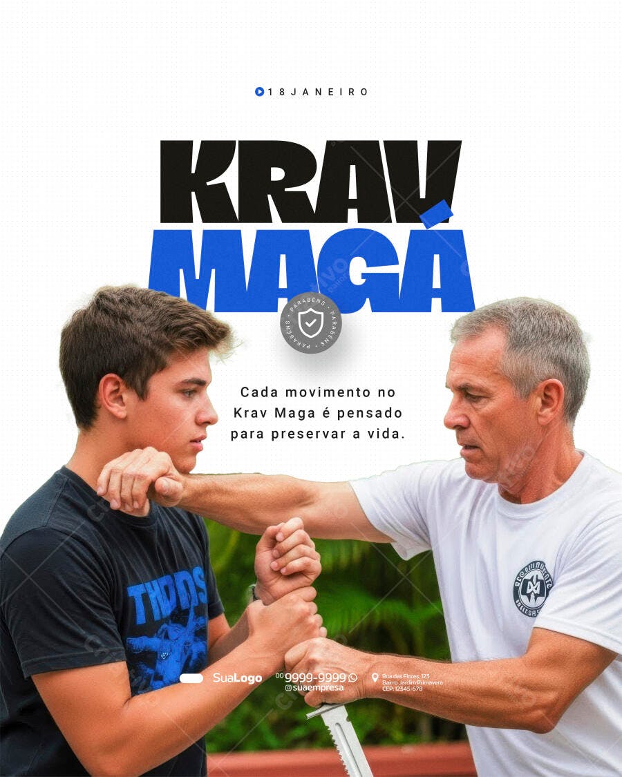 Flyer Krav Maga Academia Luta PSD Editável