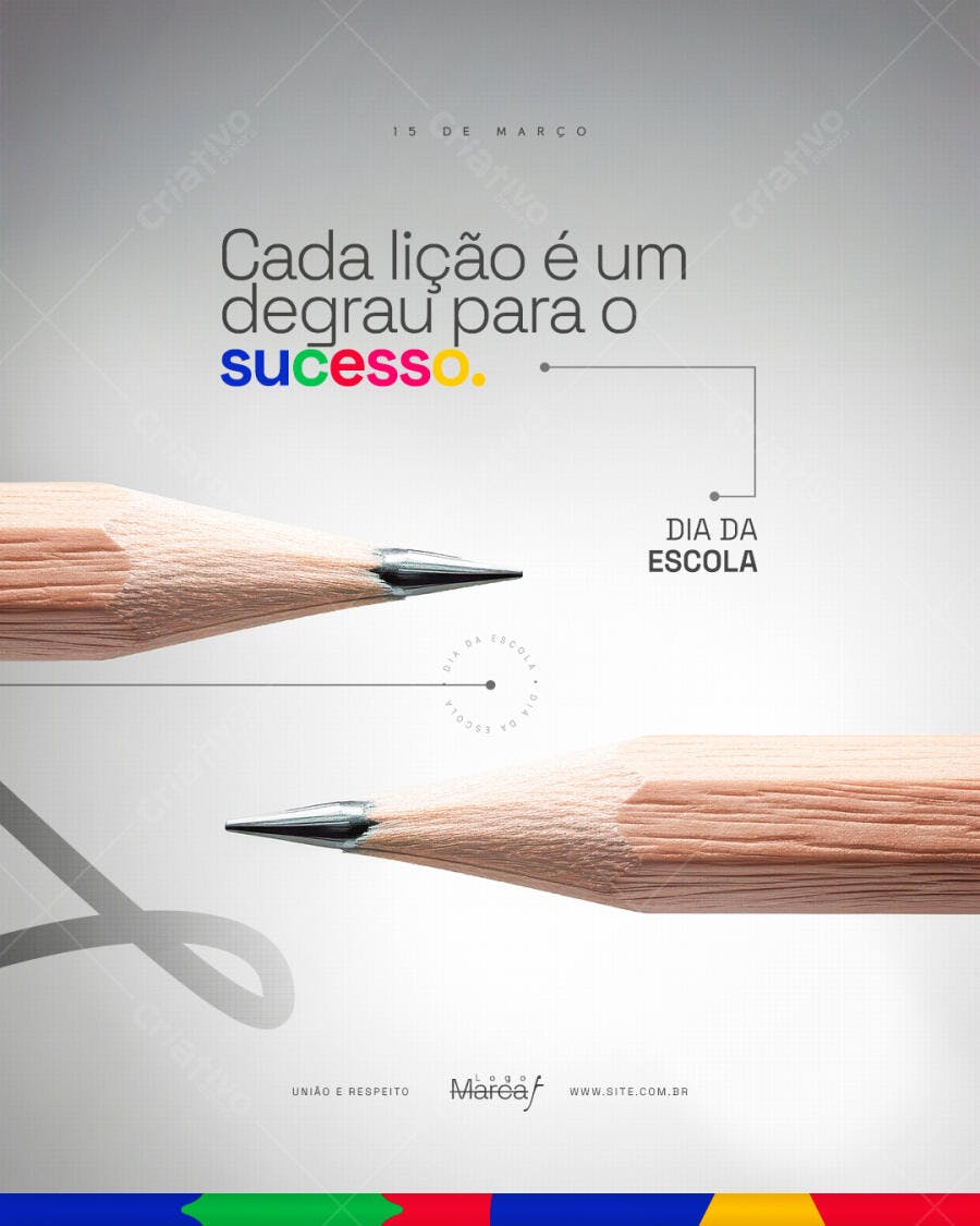 Post Dia da Escola Março Educação PSD Editável